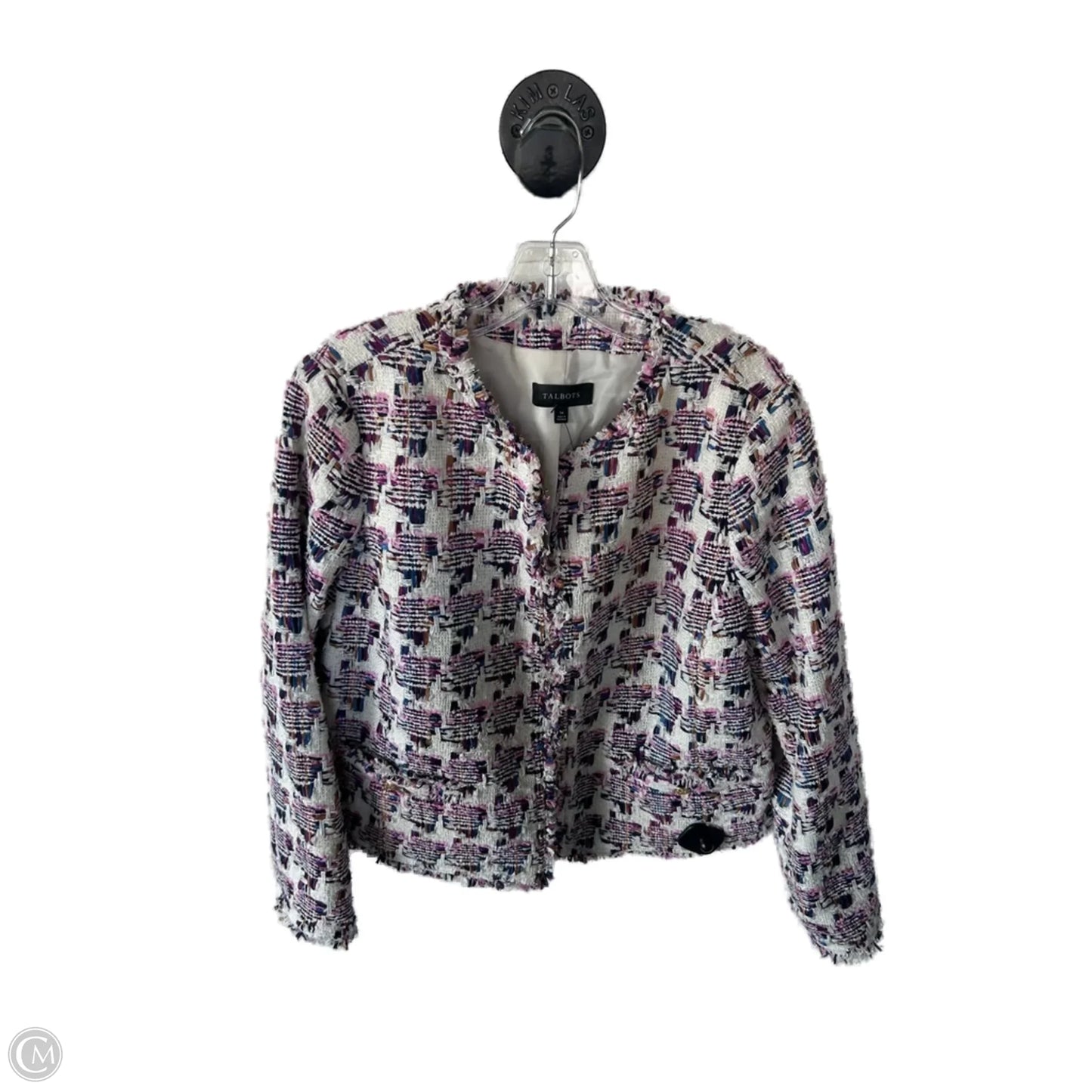 Blazer By Talbots In Cream & Purple, Size: Xl