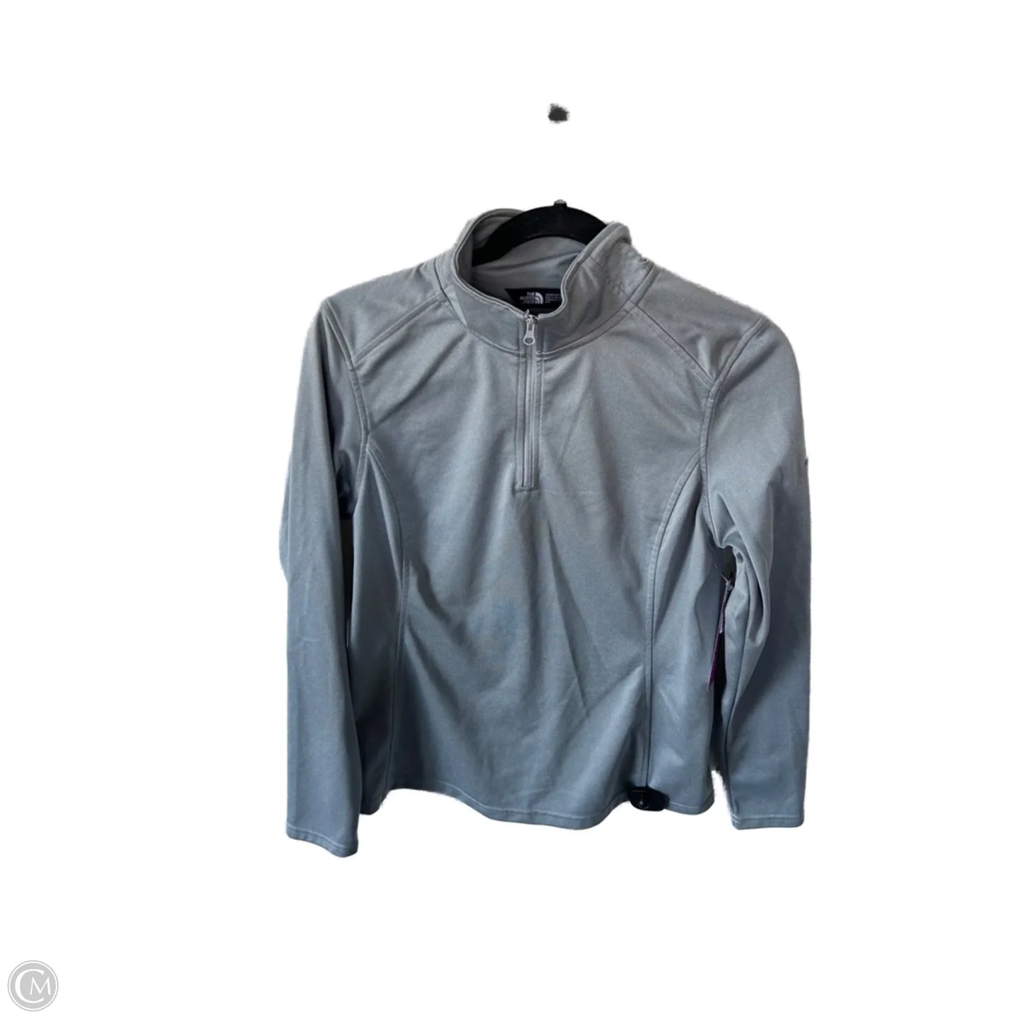 Athletic Top Long Sleeve Collar By The North Face In Grey, Size: M