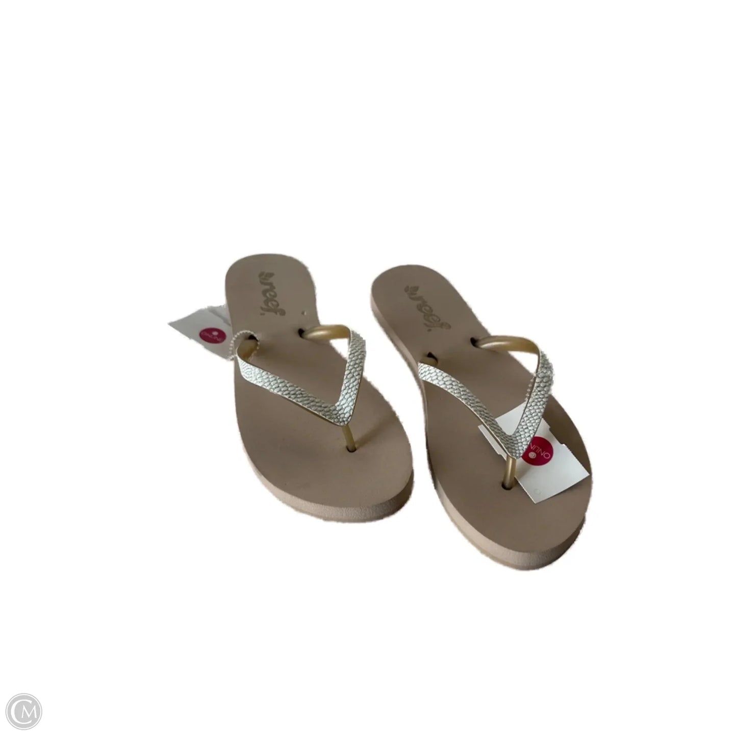 Sandals Flip Flops By Reef In Tan & White, Size: 6