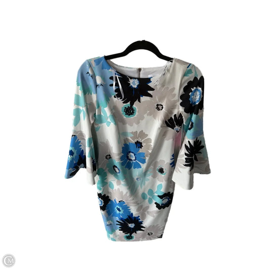Dress Work By Calvin Klein In Blue & White, Size: Xs