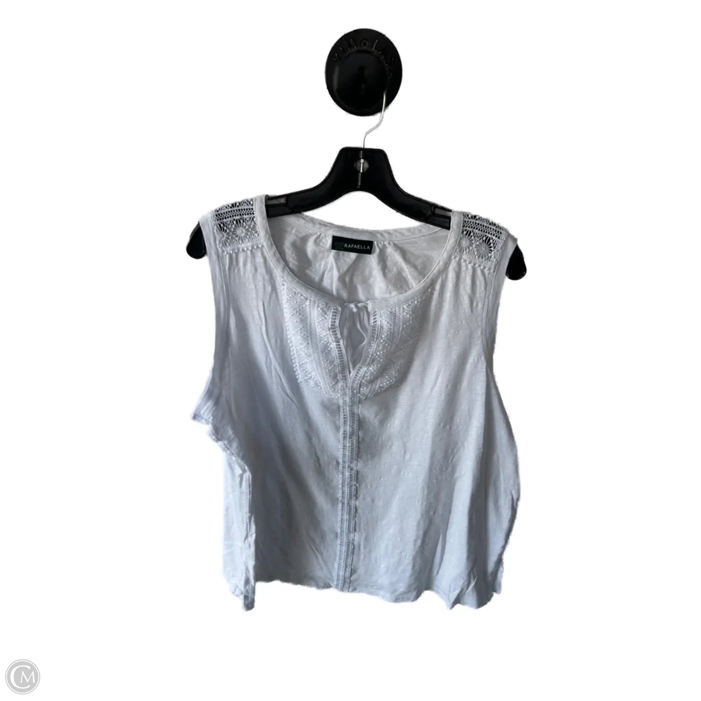 Top Sleeveless By Rafaella In White, Size: Xxl