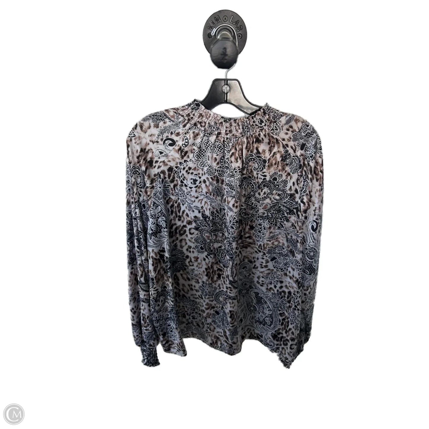 Top Long Sleeve By Studio In Black & Brown, Size: Xl