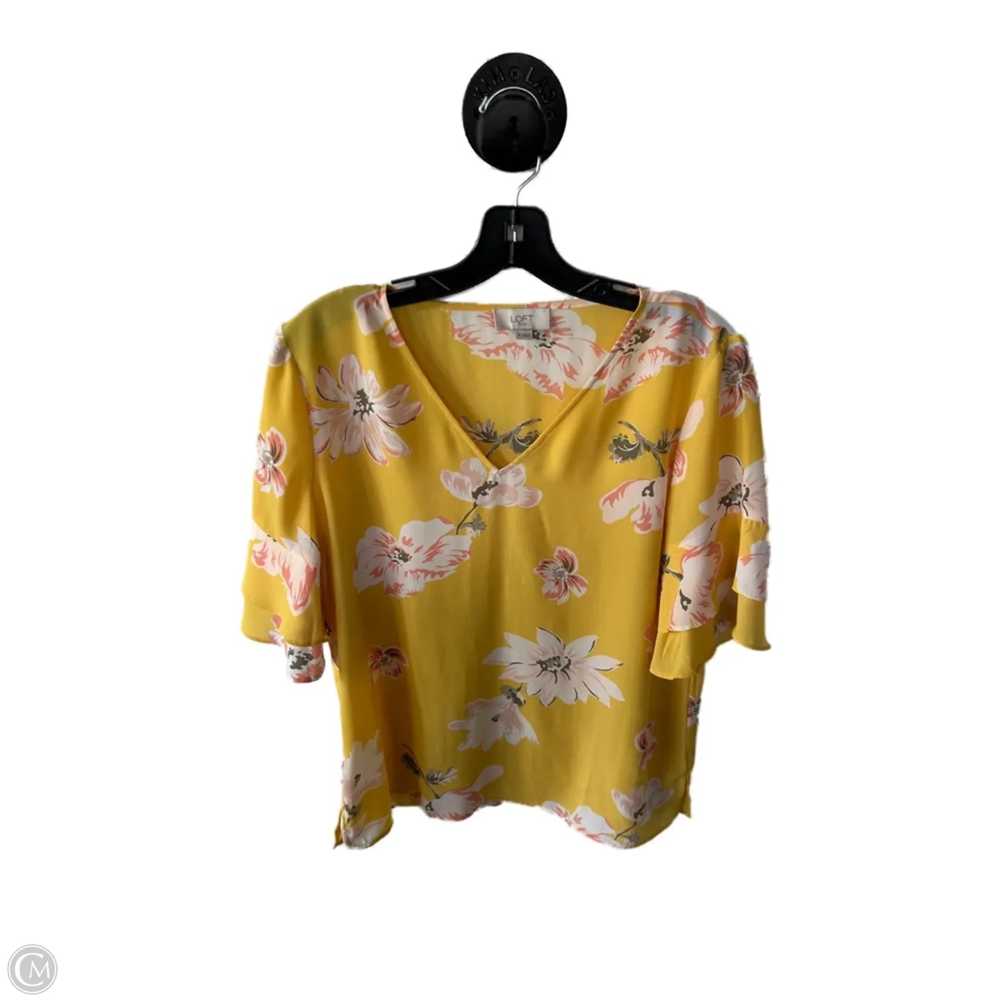 Top Short Sleeve By Loft In Yellow, Size: S