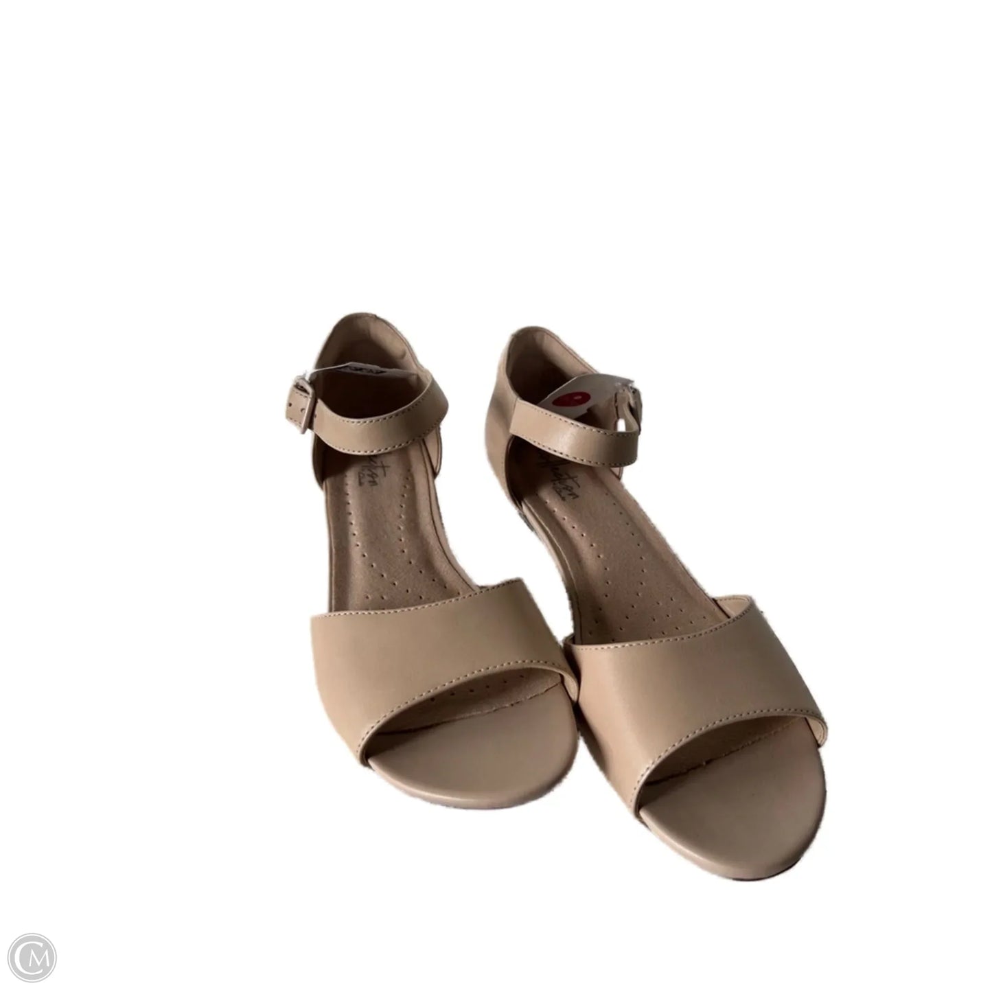 Sandals Heels Wedge By Clarks In Tan, Size: 8.5