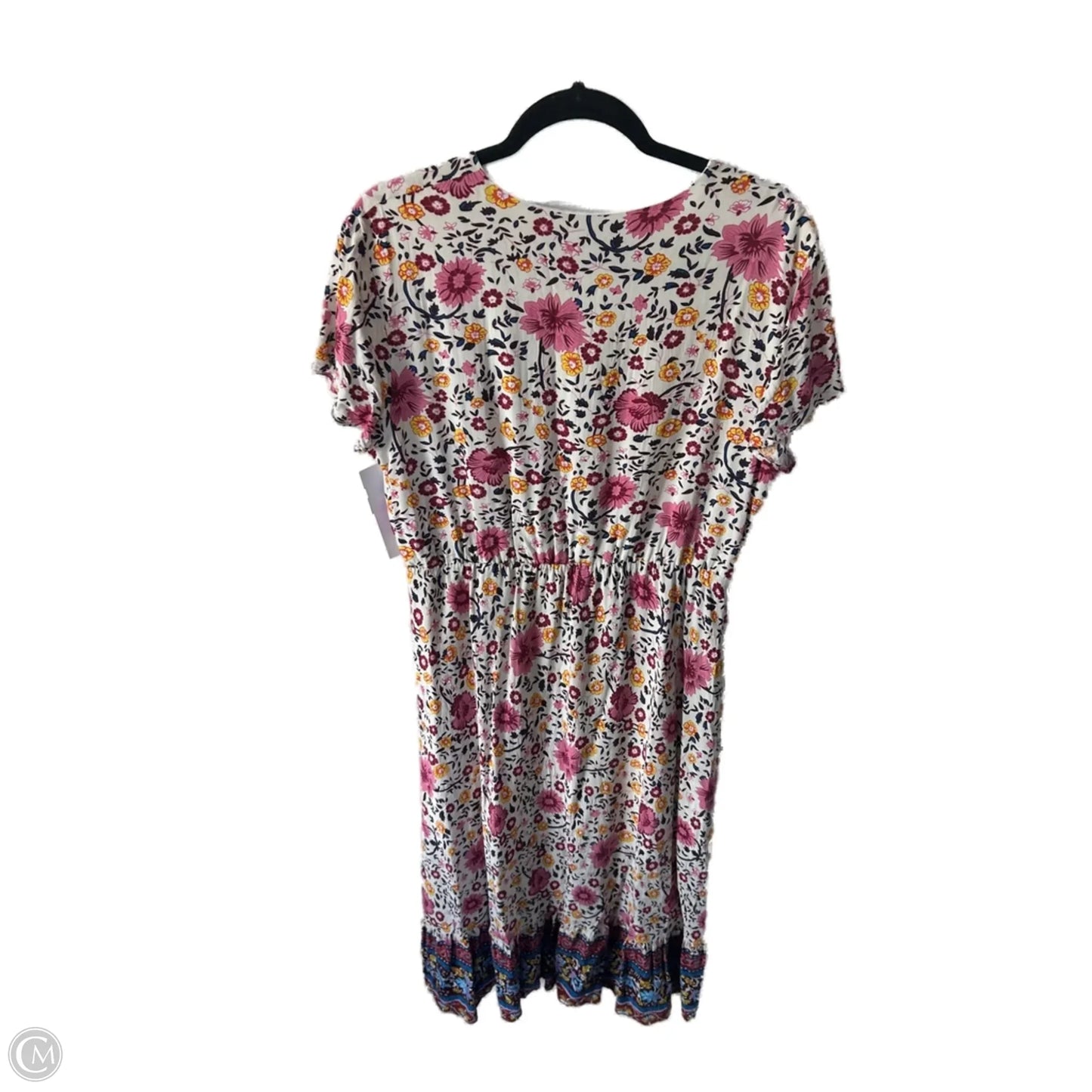 Dress Casual Midi By Cme In Cream & Red, Size: Xl