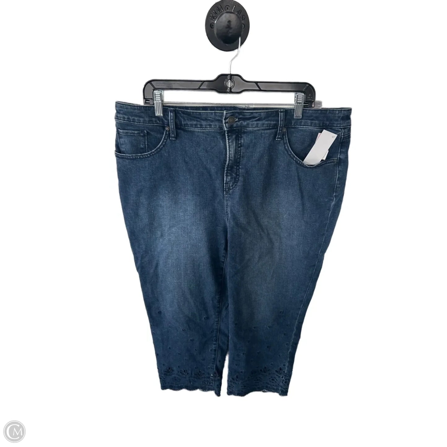 Jeans Cropped By Chicos In Blue Denim, Size: 16