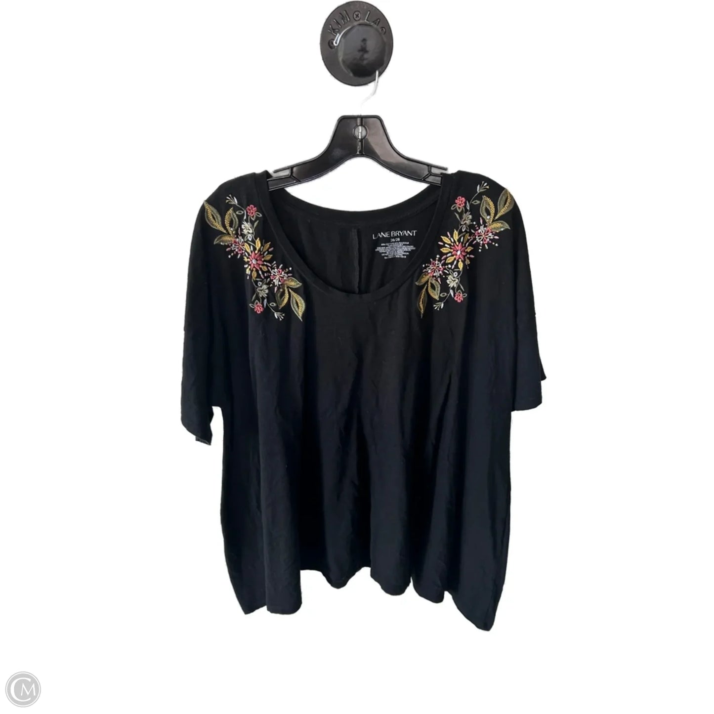 Top Short Sleeve By Lane Bryant In Black, Size: 4x