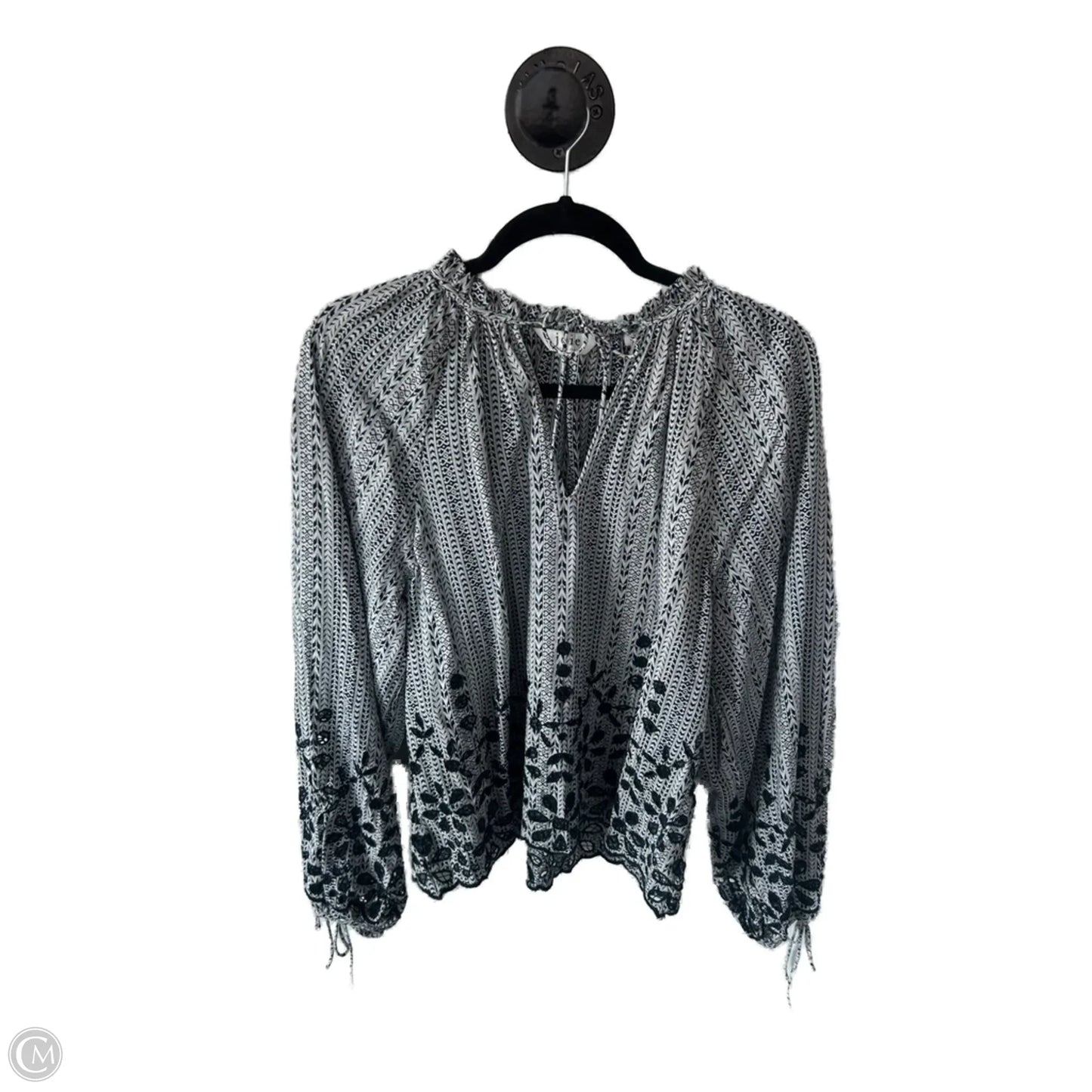 Top Long Sleeve By Joie In Blue & White, Size: L