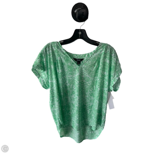 Top Short Sleeve By Simply Vera In Green & White, Size: L