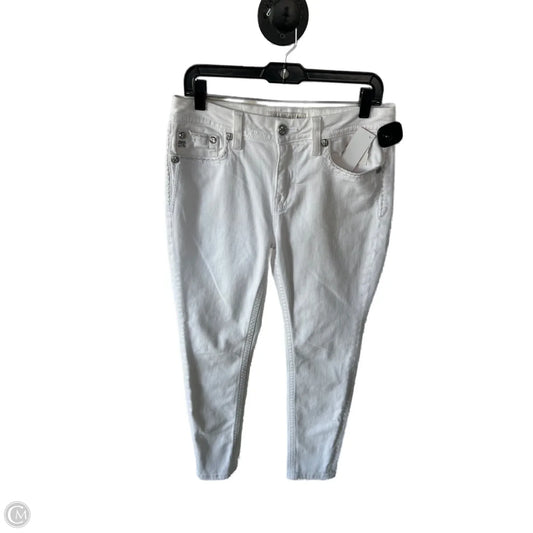 Jeans Skinny By Miss Me In White Denim, Size: 12