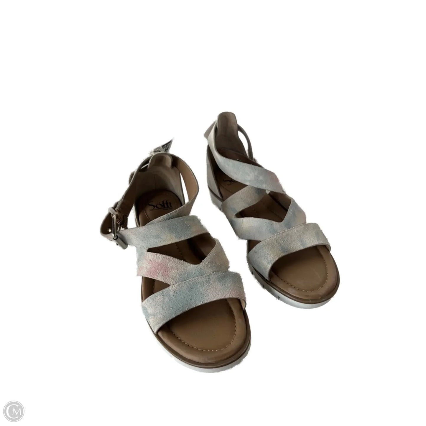 Sandals Flats By Sofft In Cream & Pink, Size: 7.5