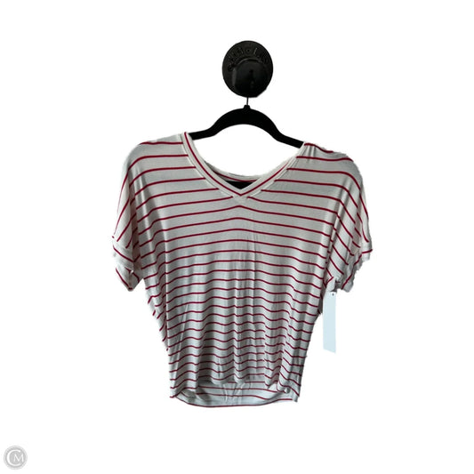 Top Short Sleeve Basic By Cabi In Red & White, Size: Xs