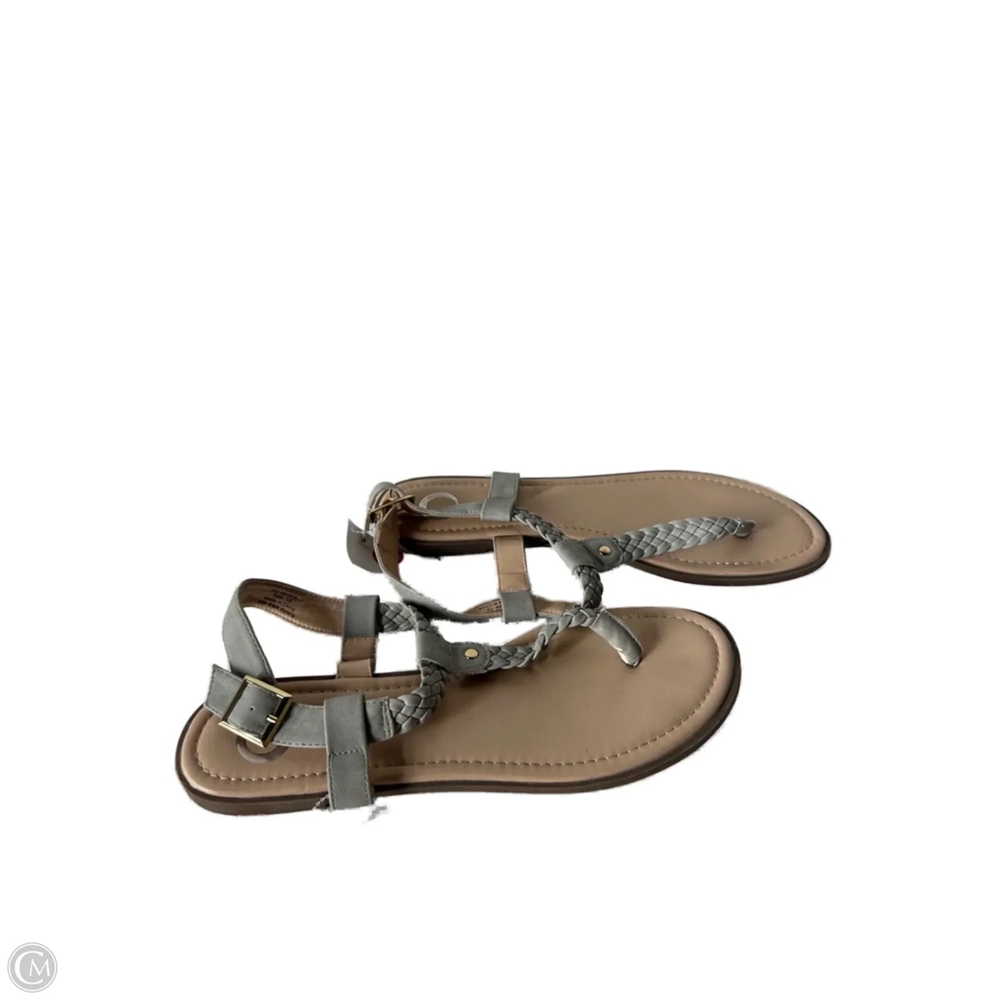 Sandals Flats By Clothes Mentor In Grey, Size: 10