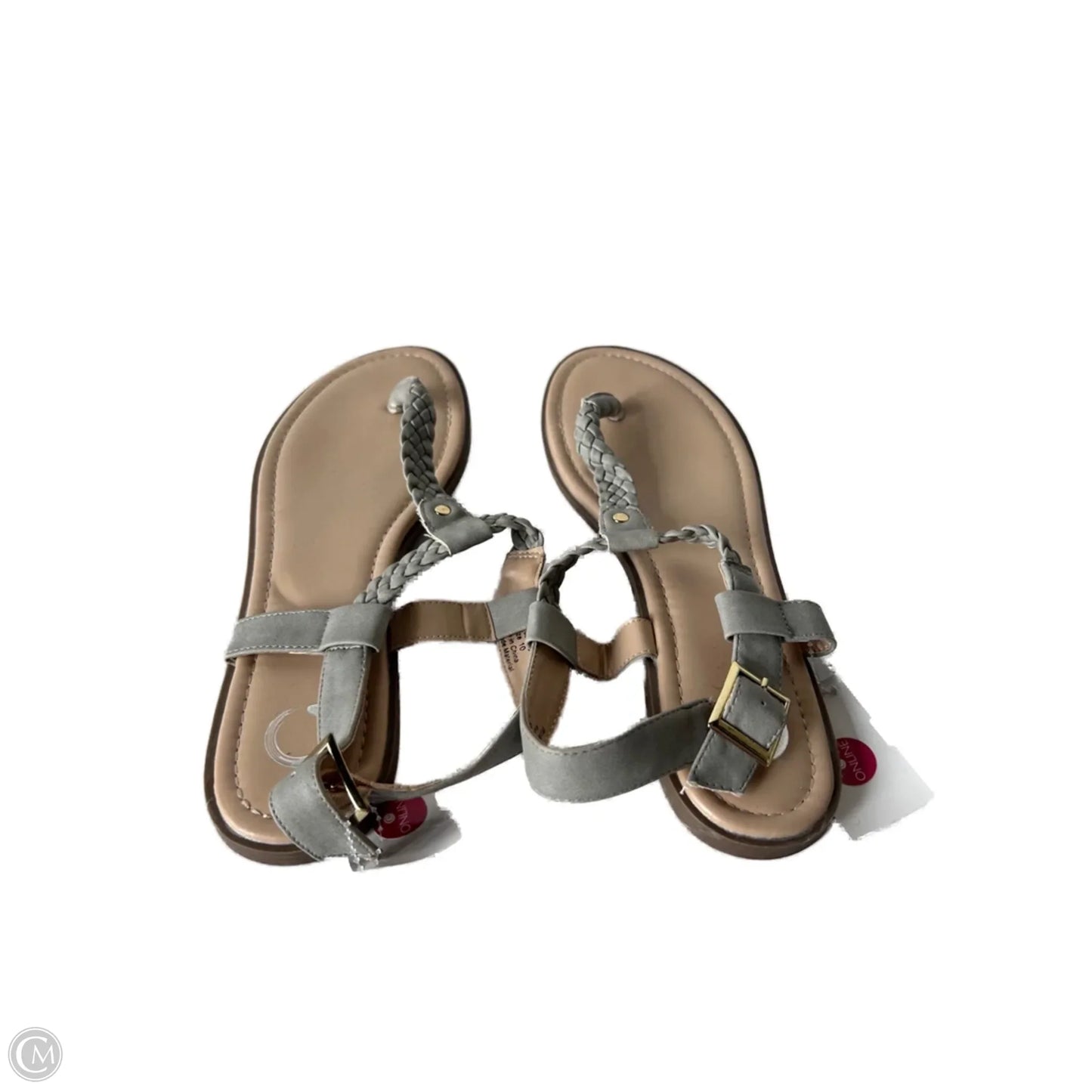 Sandals Flats By Clothes Mentor In Grey, Size: 10