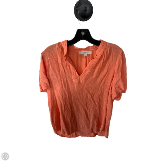 Top Short Sleeve By Loft In Orange, Size: S