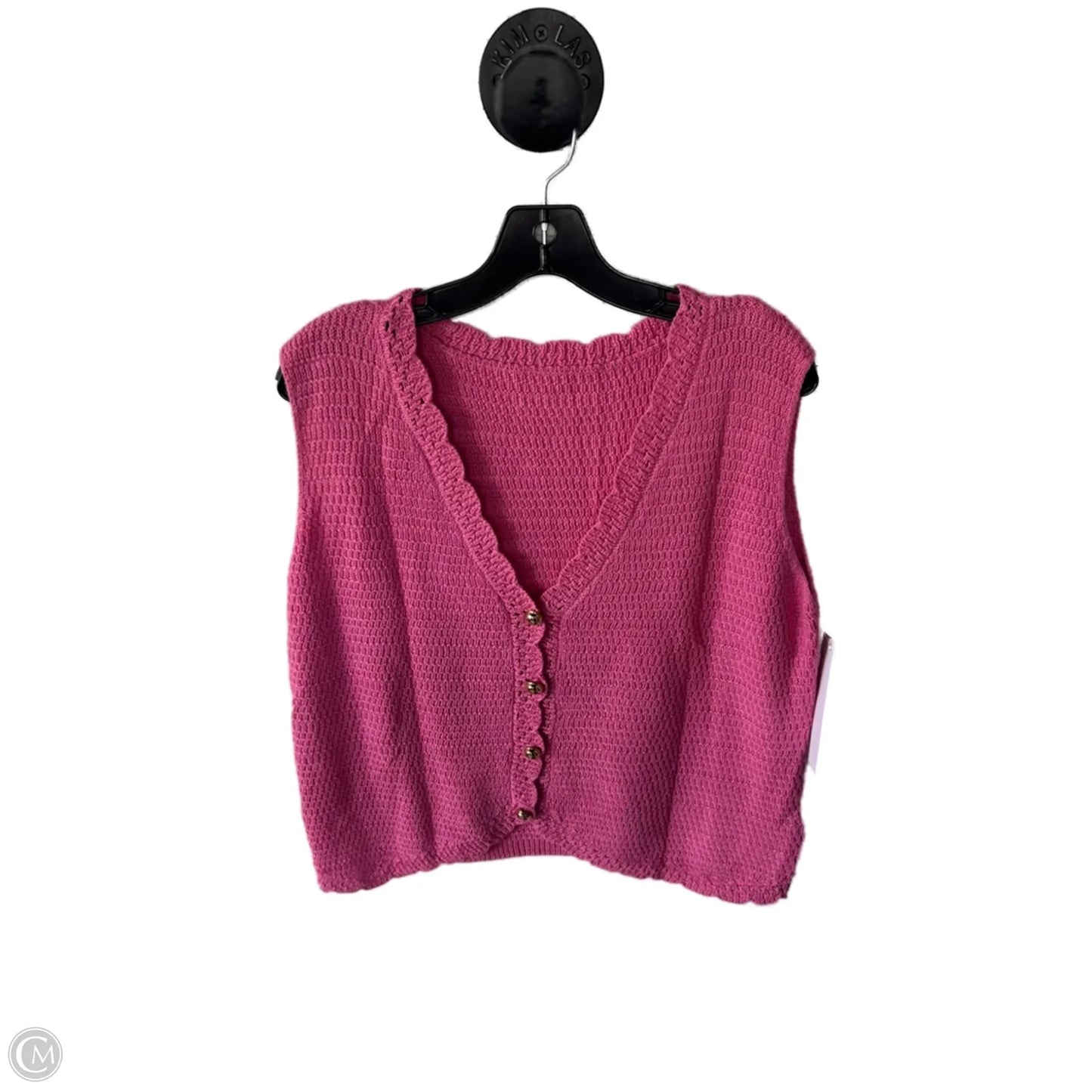 Vest Sweater By Clothes Mentor In Pink, Size: Xl
