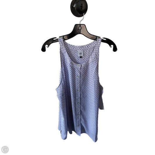 Top Sleeveless By Cabi In Purple & White, Size: Xl
