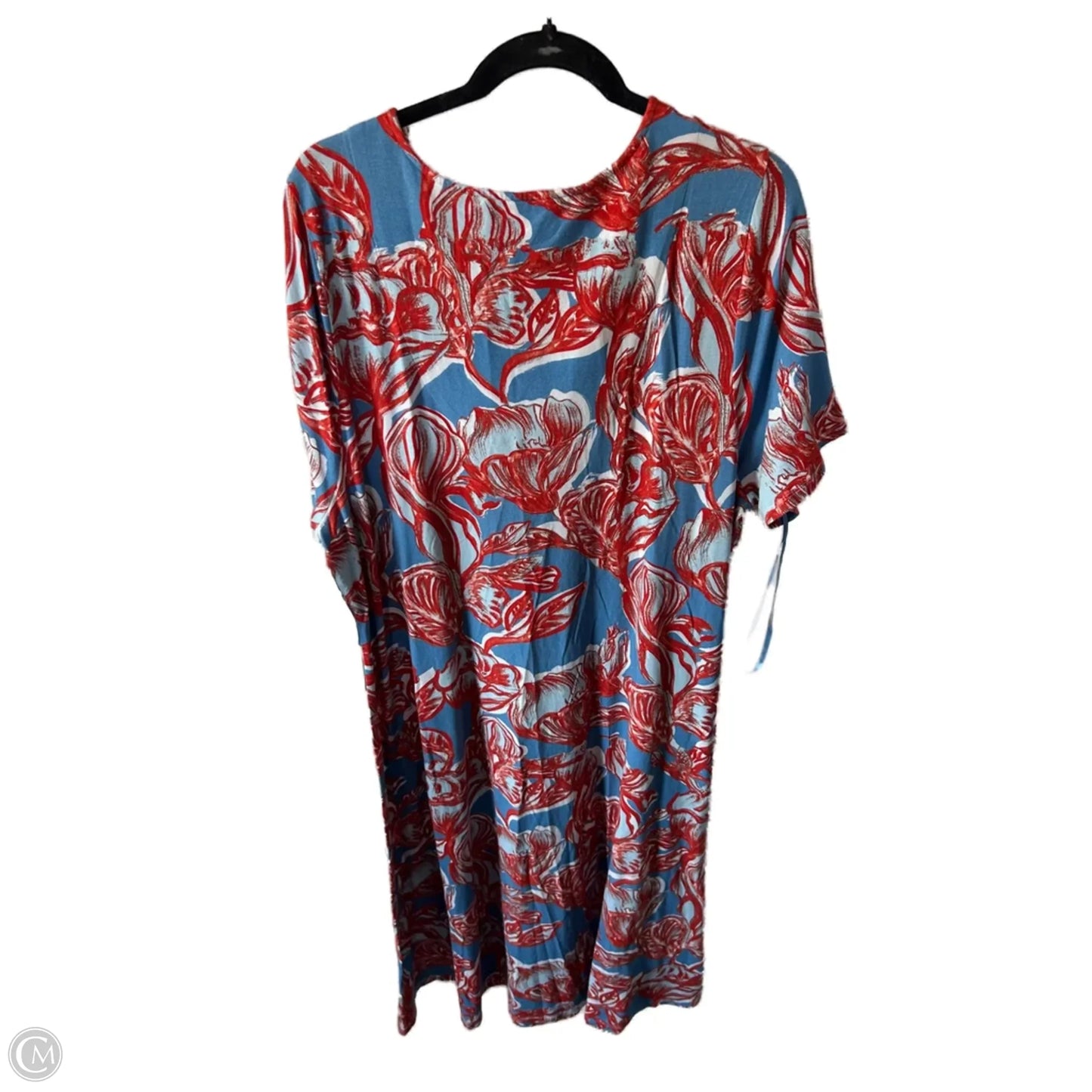 Dress Casual Midi By Soft Surroundings In Blue & Red, Size: 3x