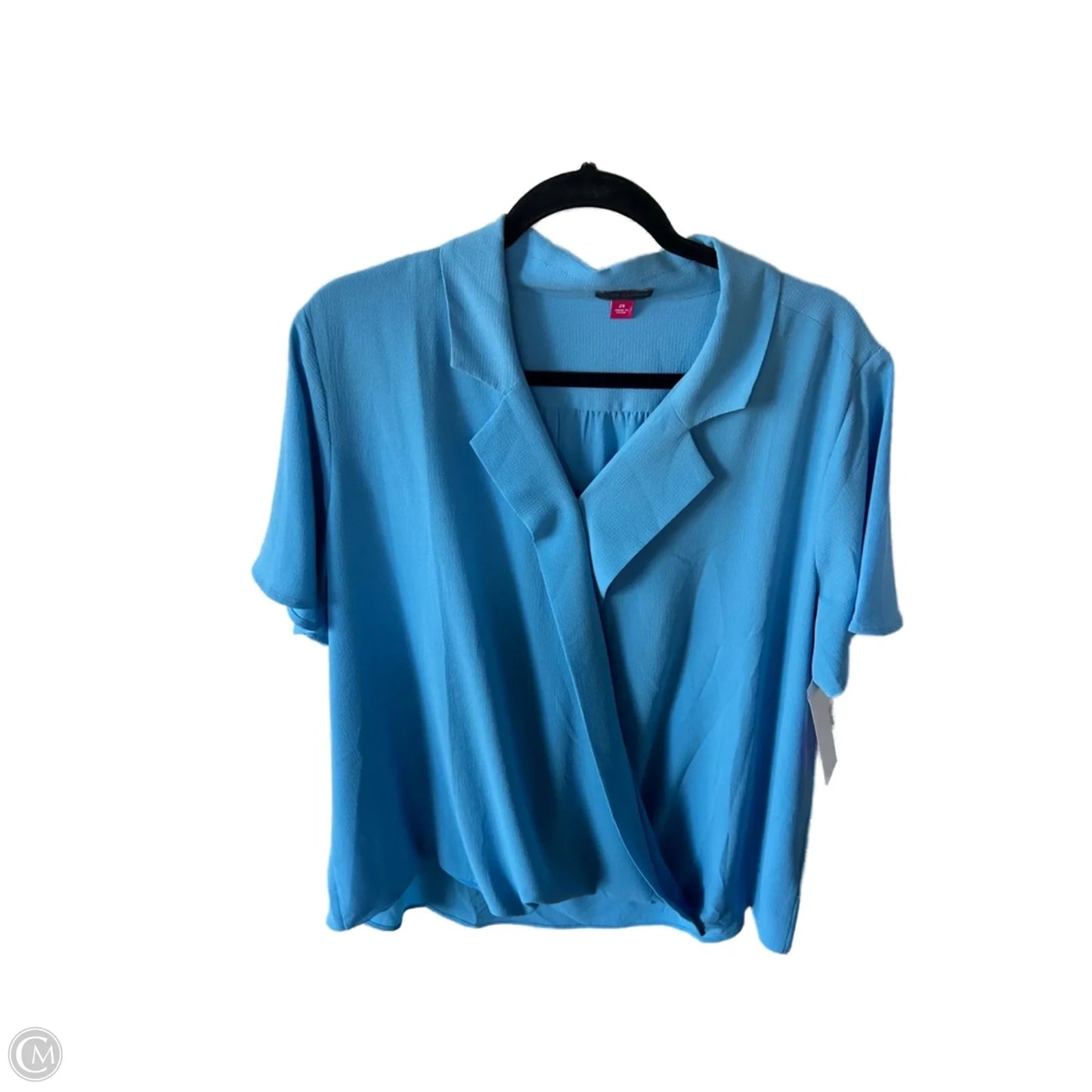 Top Short Sleeve By Vince Camuto In Blue, Size: 2x