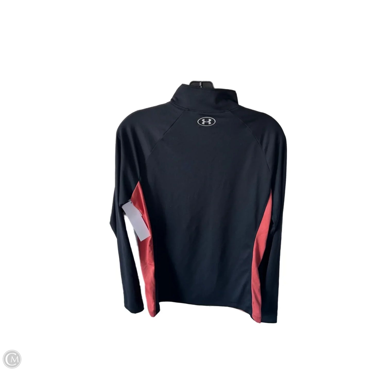 Athletic Top Long Sleeve Collar By Under Armour In Black, Size: L