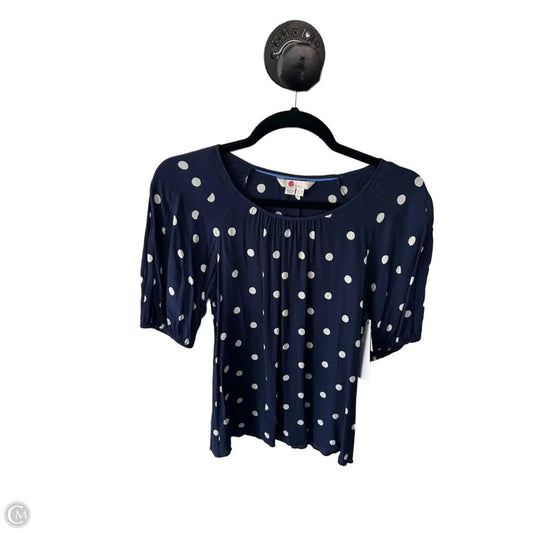 Top Short Sleeve By Boden In Blue & White, Size: S