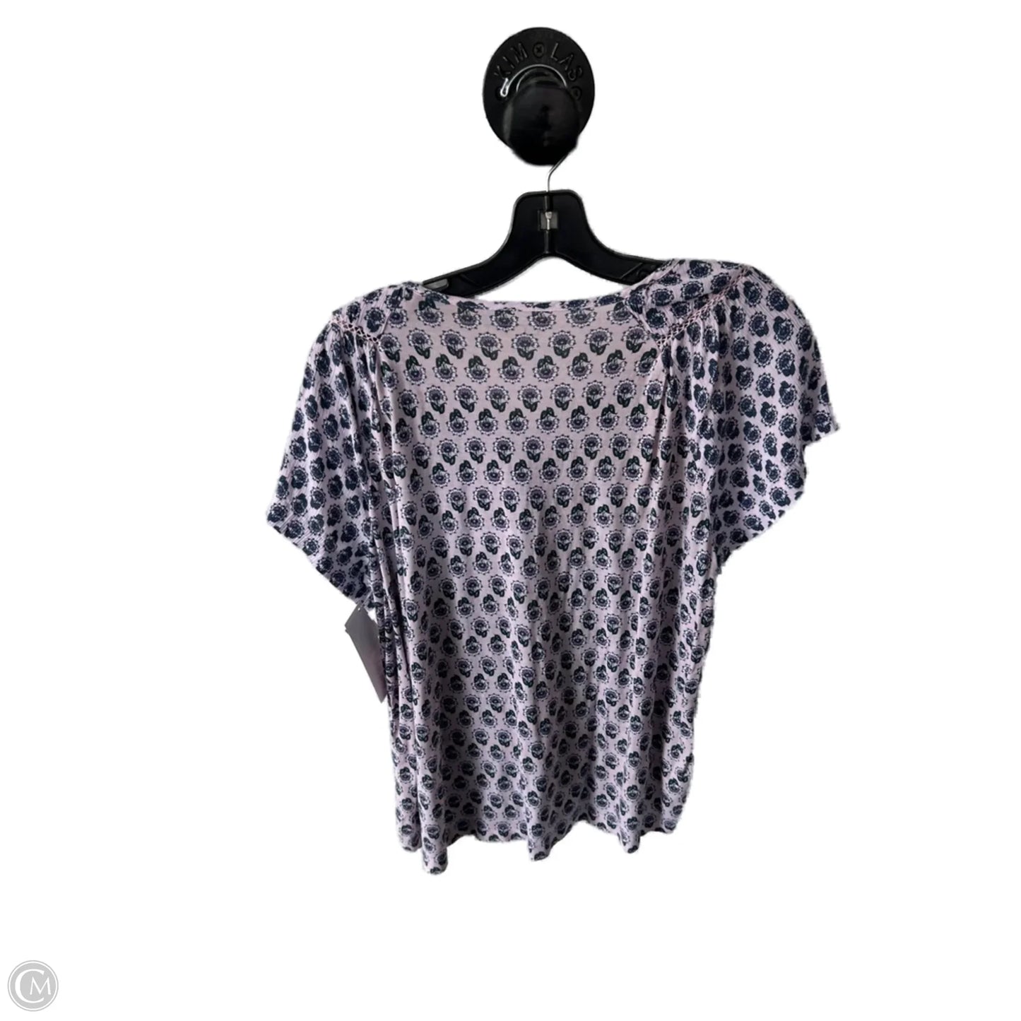 Top Short Sleeve By Loft In Blue & Pink, Size: L