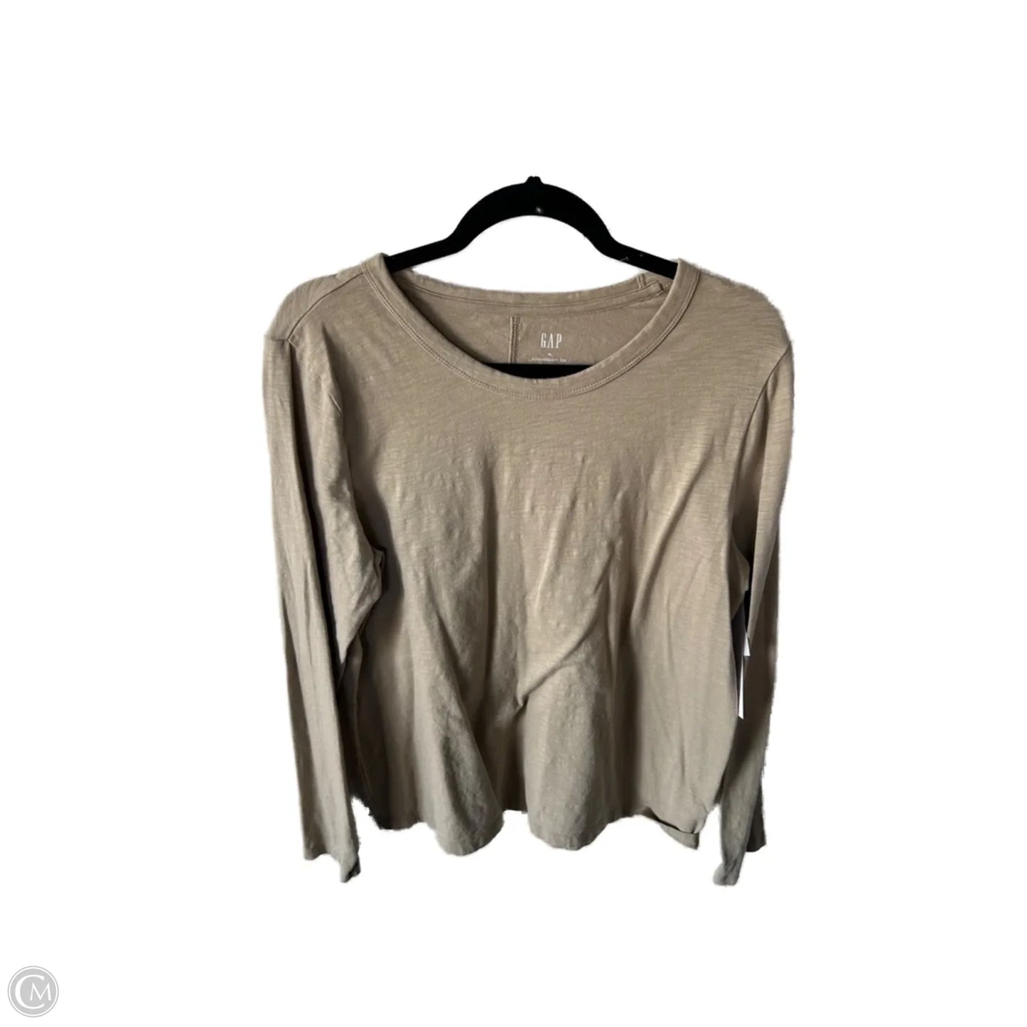 Top Long Sleeve Basic By Gap In Tan, Size: Xl