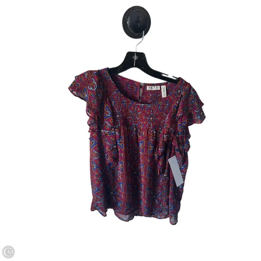 Top Short Sleeve By Meadow Rue In Blue & Pink, Size: M