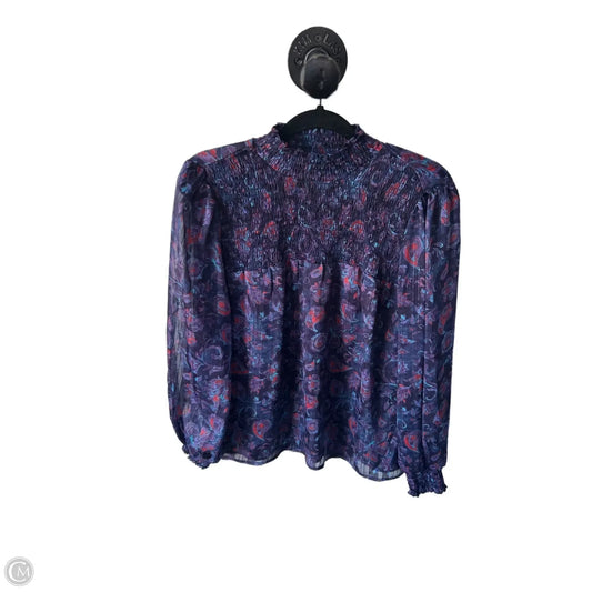 Top Long Sleeve By Joie In Blue & Purple, Size: S