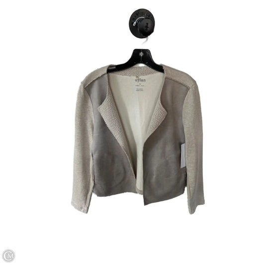 Jacket Faux Fur & Sherpa By Dylan In Cream & Grey, Size: M