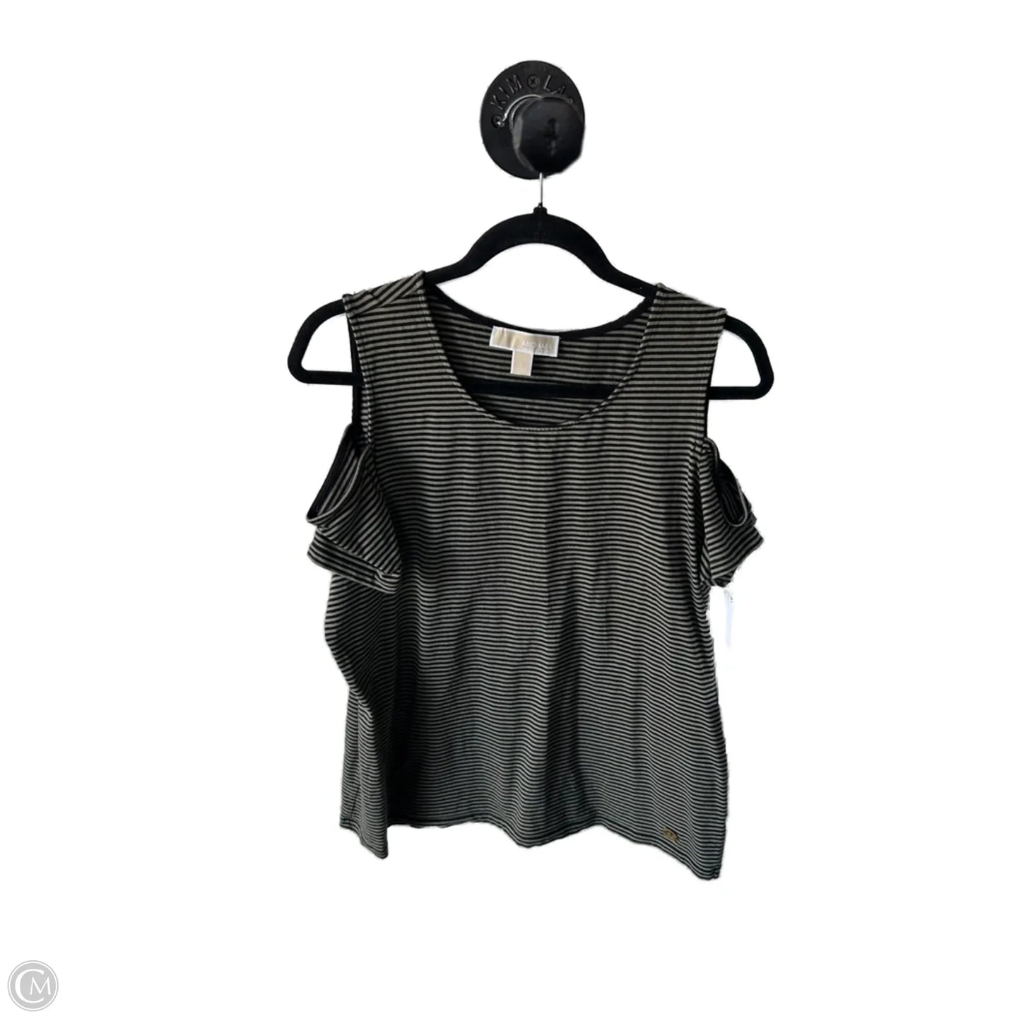 Top Short Sleeve By Michael By Michael Kors In Black & Green, Size: L