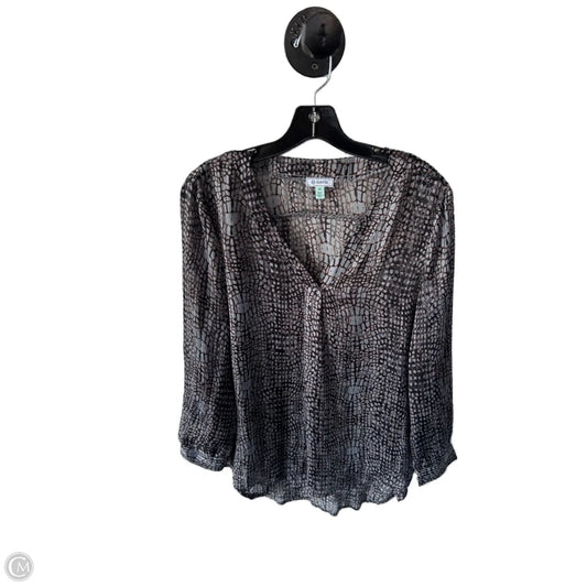 Top Long Sleeve By Susina In Black & Grey, Size: M