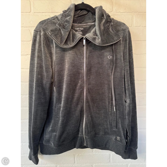 Sweatshirt Collar By Calvin Klein In Grey, Size: M