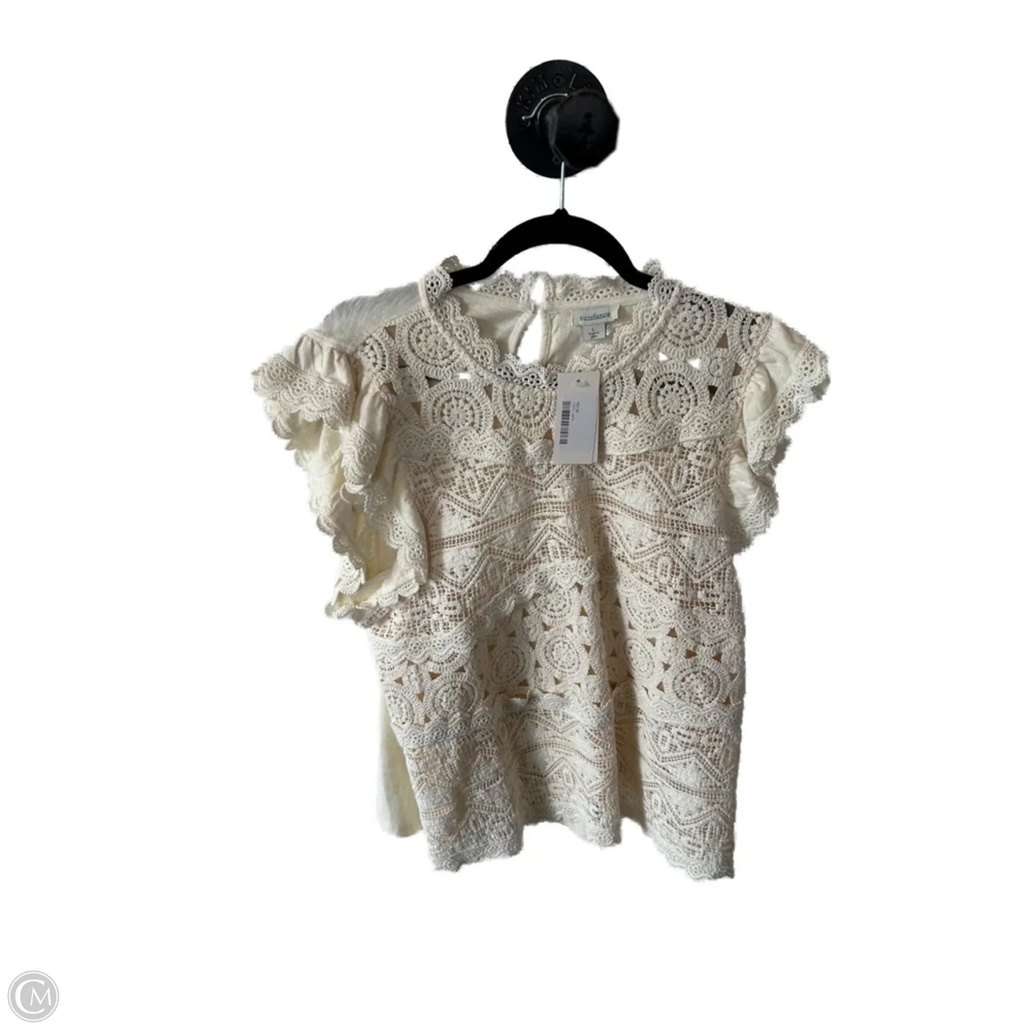 Top Short Sleeve By Sundance In Cream, Size: L