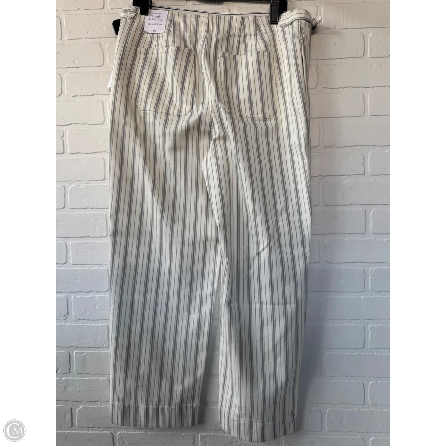 Jeans Straight By Talbots In Cream & Grey, Size: 10