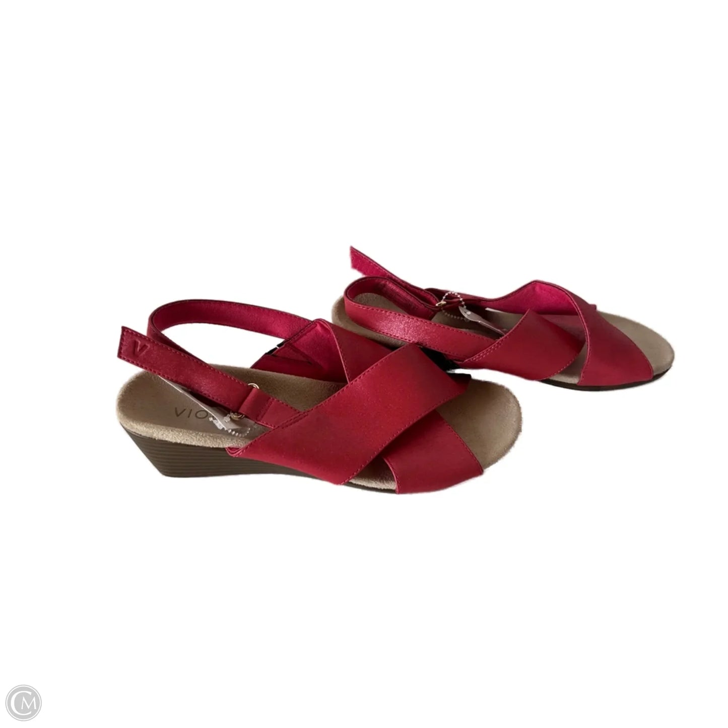 Sandals Heels Wedge By Vionic In Red, Size: 8