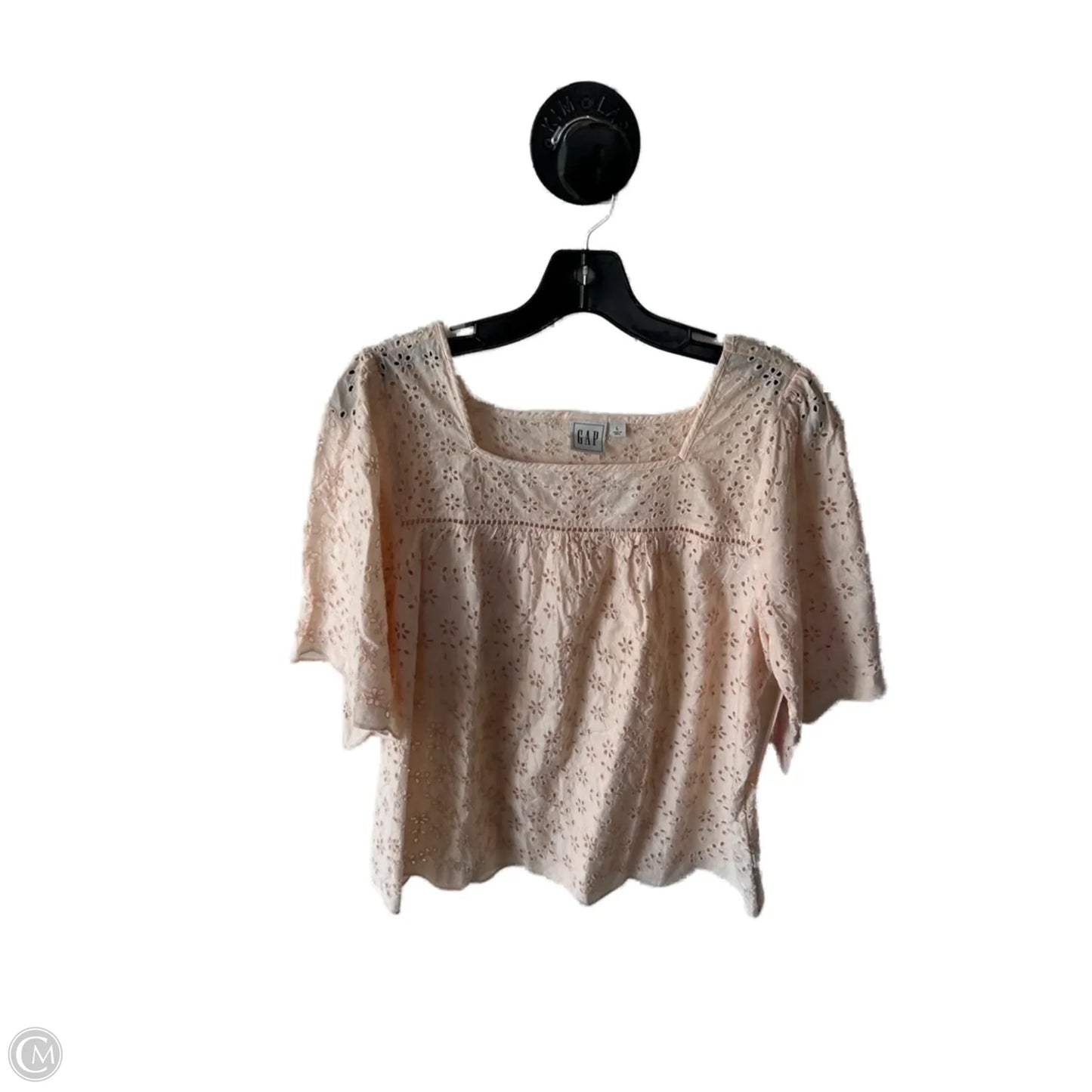 Top Short Sleeve By Gap In Cream, Size: L