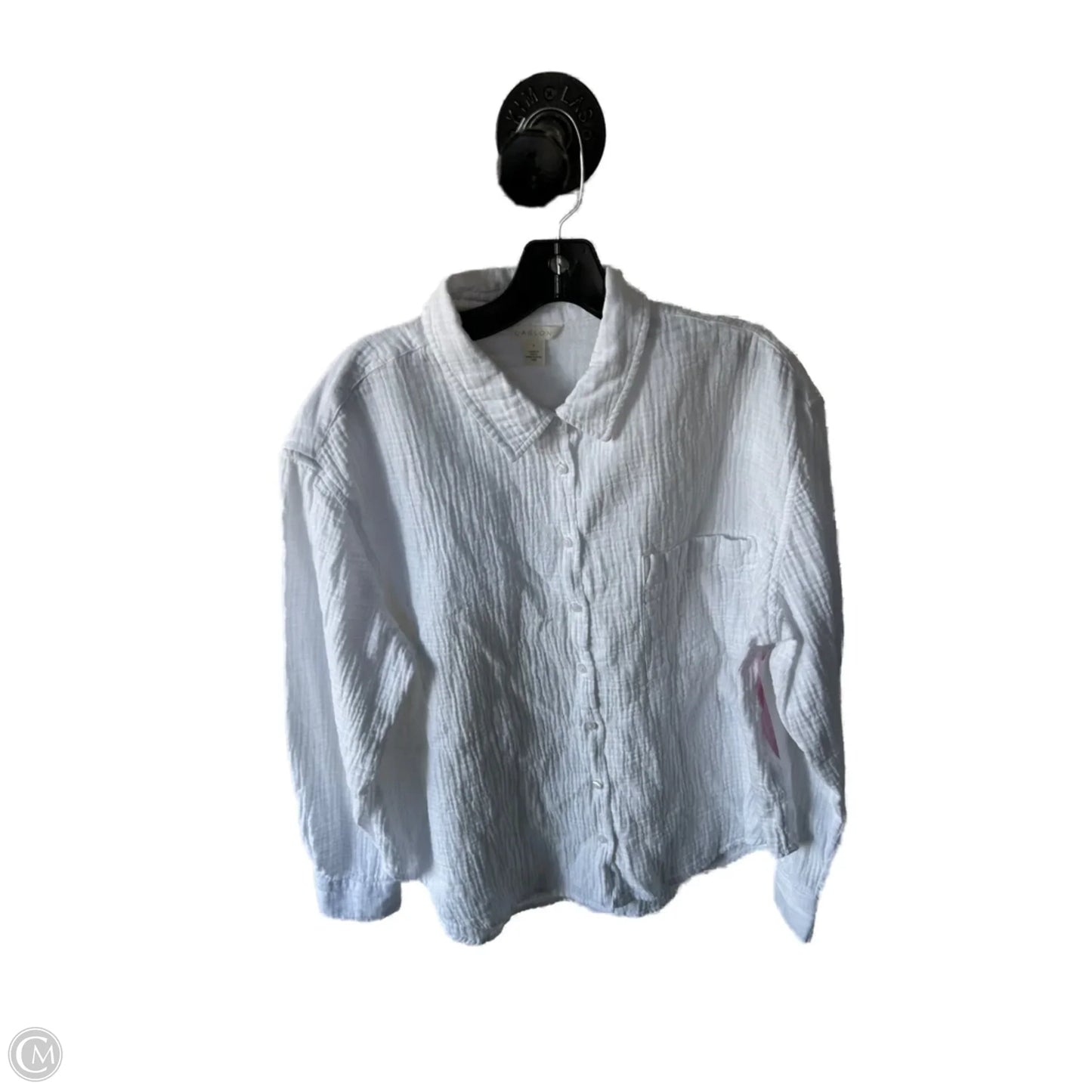 Top Long Sleeve By Caslon In White, Size: L