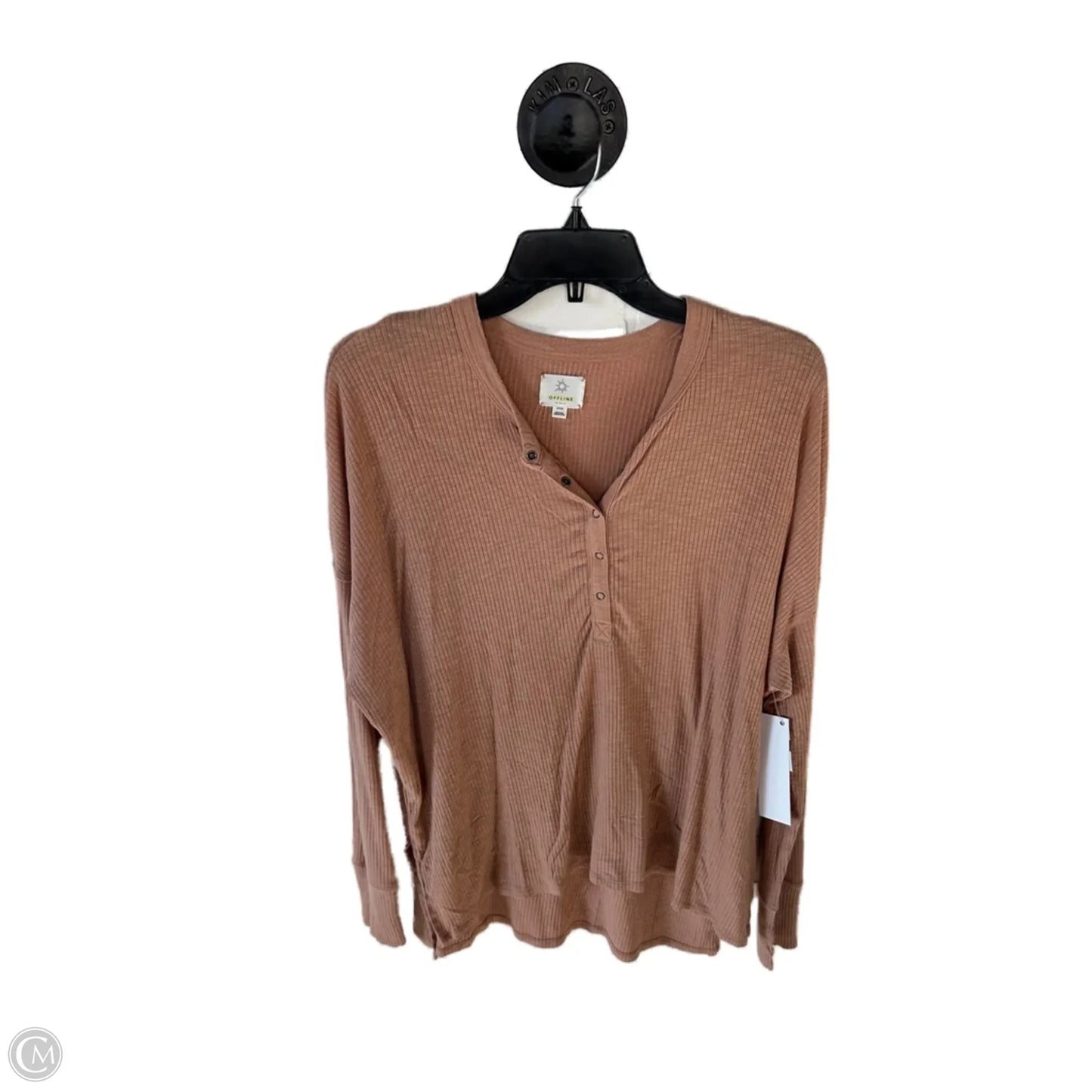 Top Long Sleeve By Offline By Aerie In Brown, Size: M