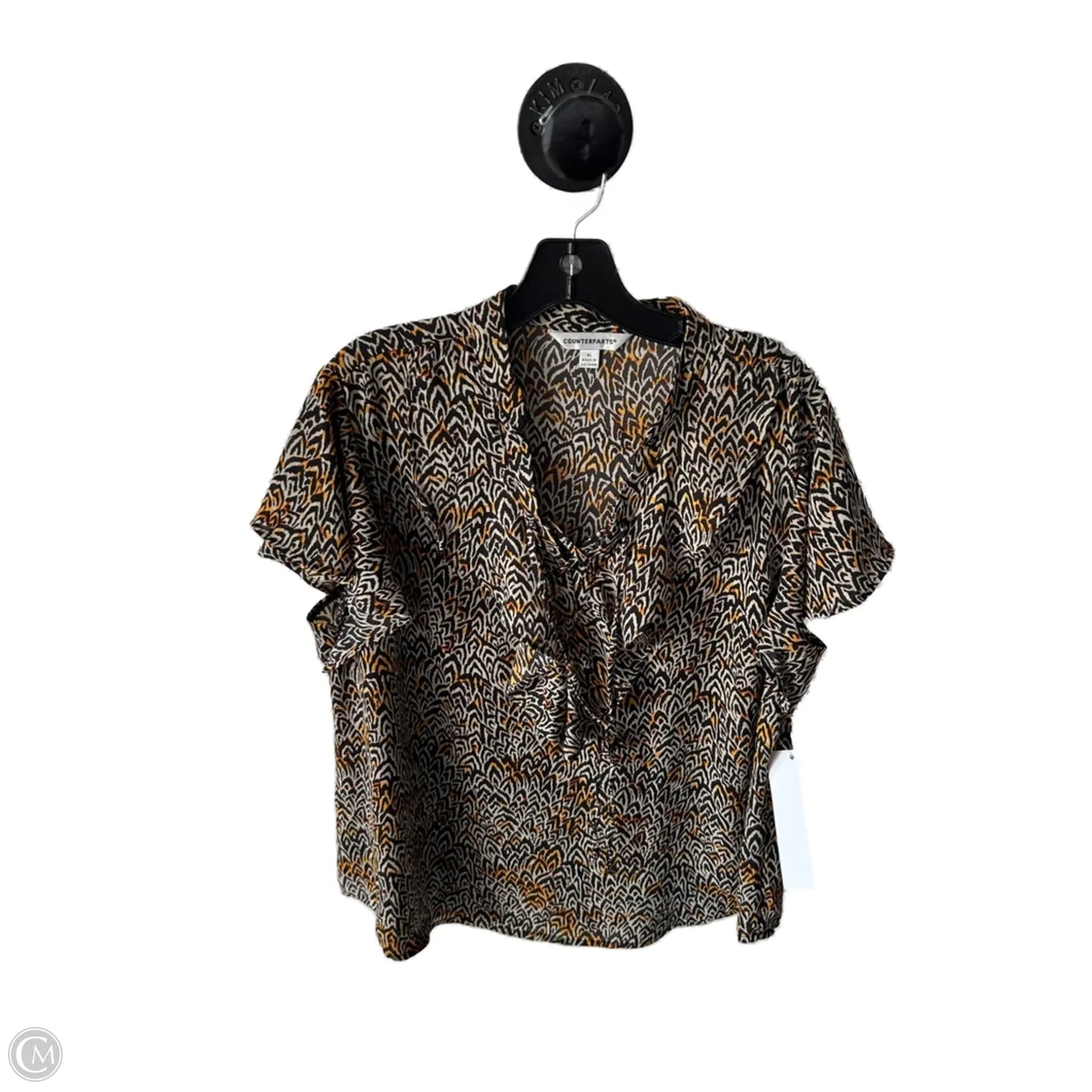 Top Short Sleeve By Counterparts In Black & Cream, Size: Xl