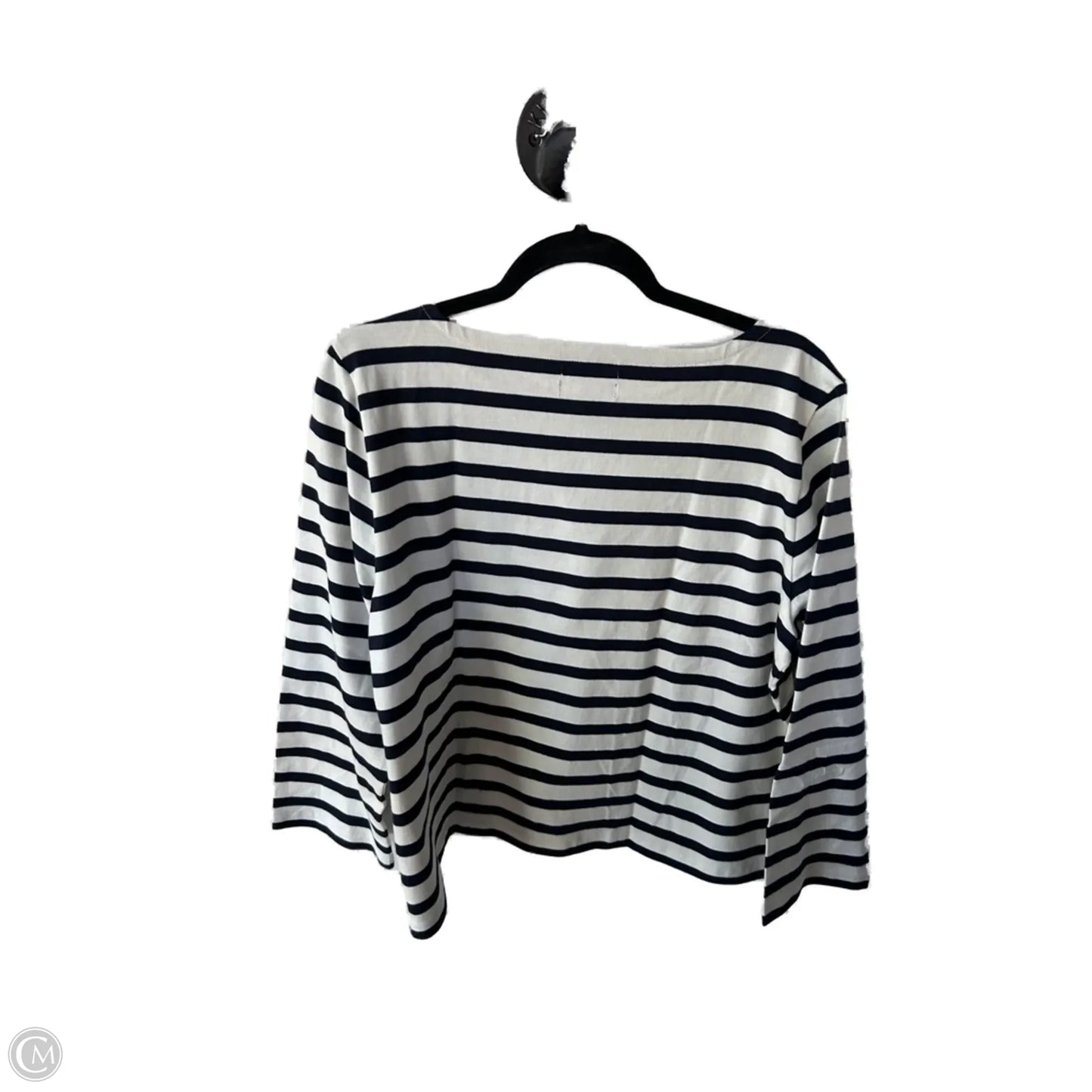Top Long Sleeve Basic By J. Crew In Blue & Cream, Size: Xl