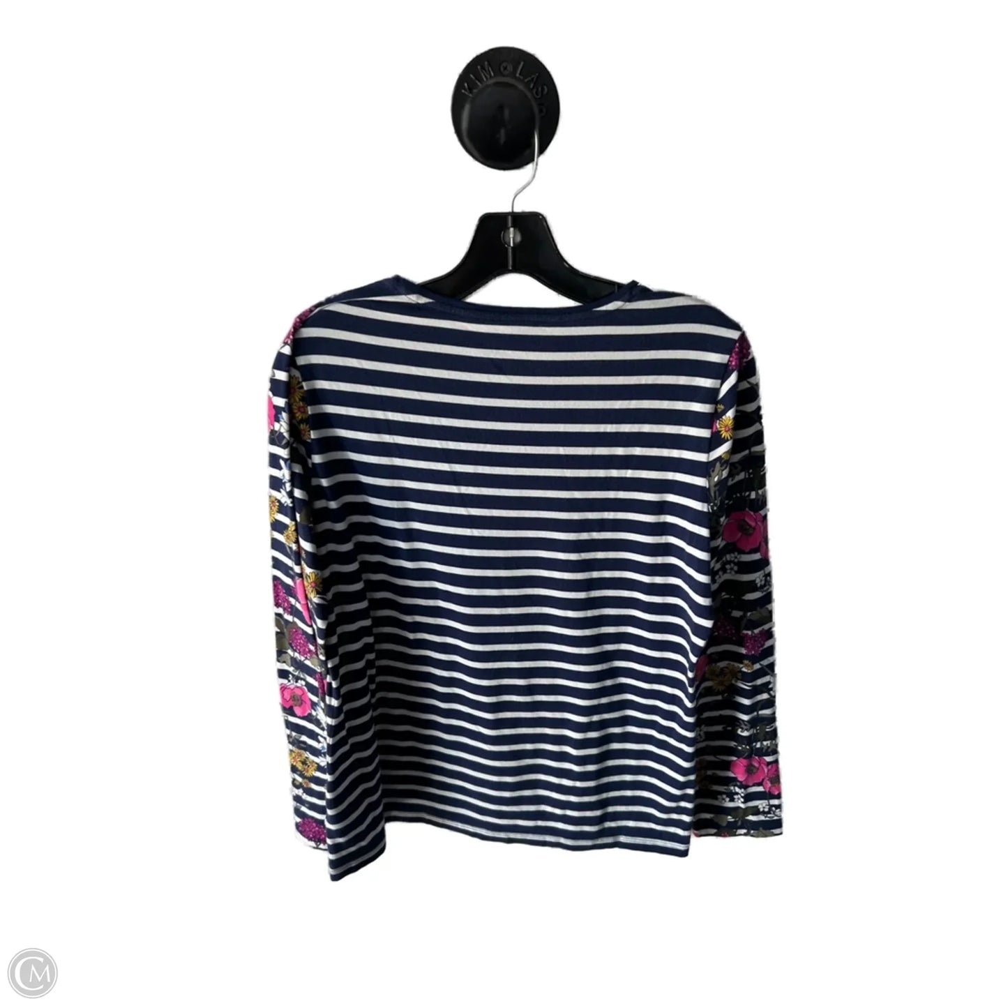Top Long Sleeve Basic By Talbots In Blue & White, Size: M