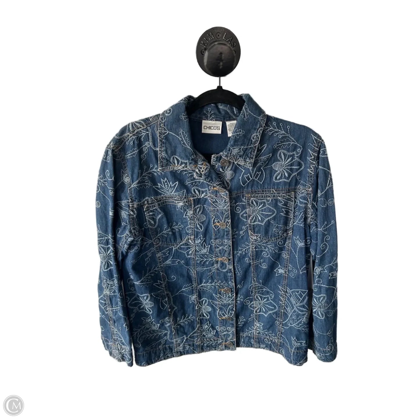 Jacket Denim By Chicos In Blue Denim, Size: M