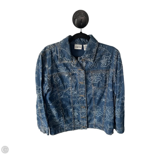 Jacket Denim By Chicos In Blue Denim, Size: M