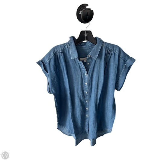 Top Short Sleeve By Loft In Black Denim, Size: M