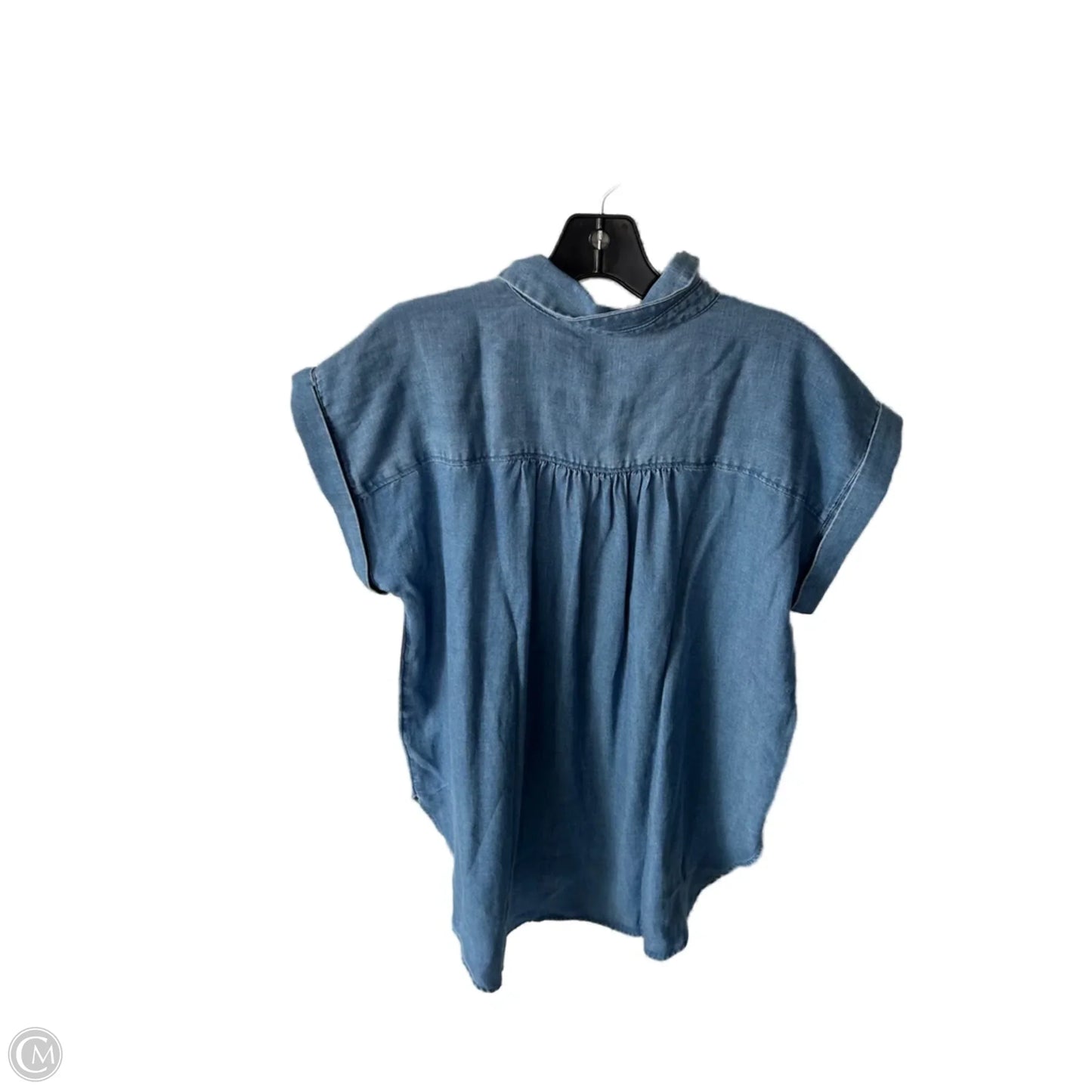 Top Short Sleeve By Loft In Black Denim, Size: M