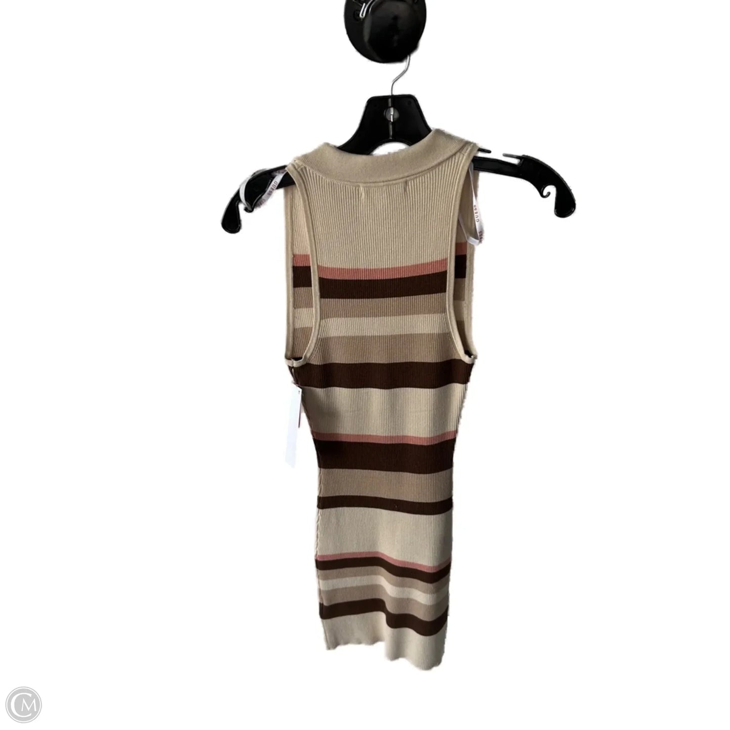 Dress Casual Short By Guess In Brown & Cream, Size: M