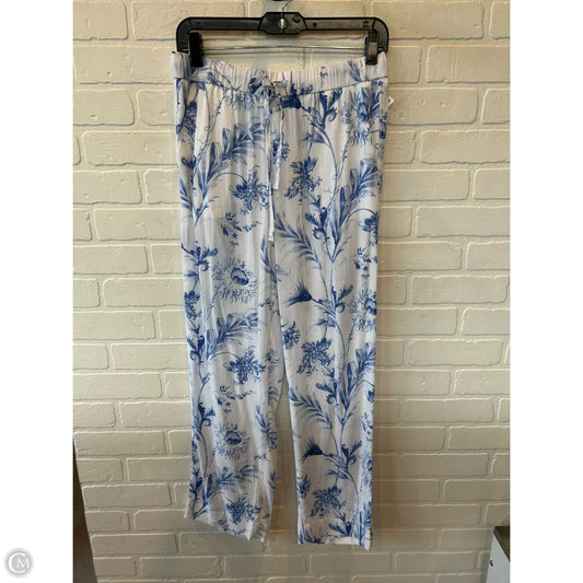 Pants Wide Leg By Talbots In Blue & White, Size: 4