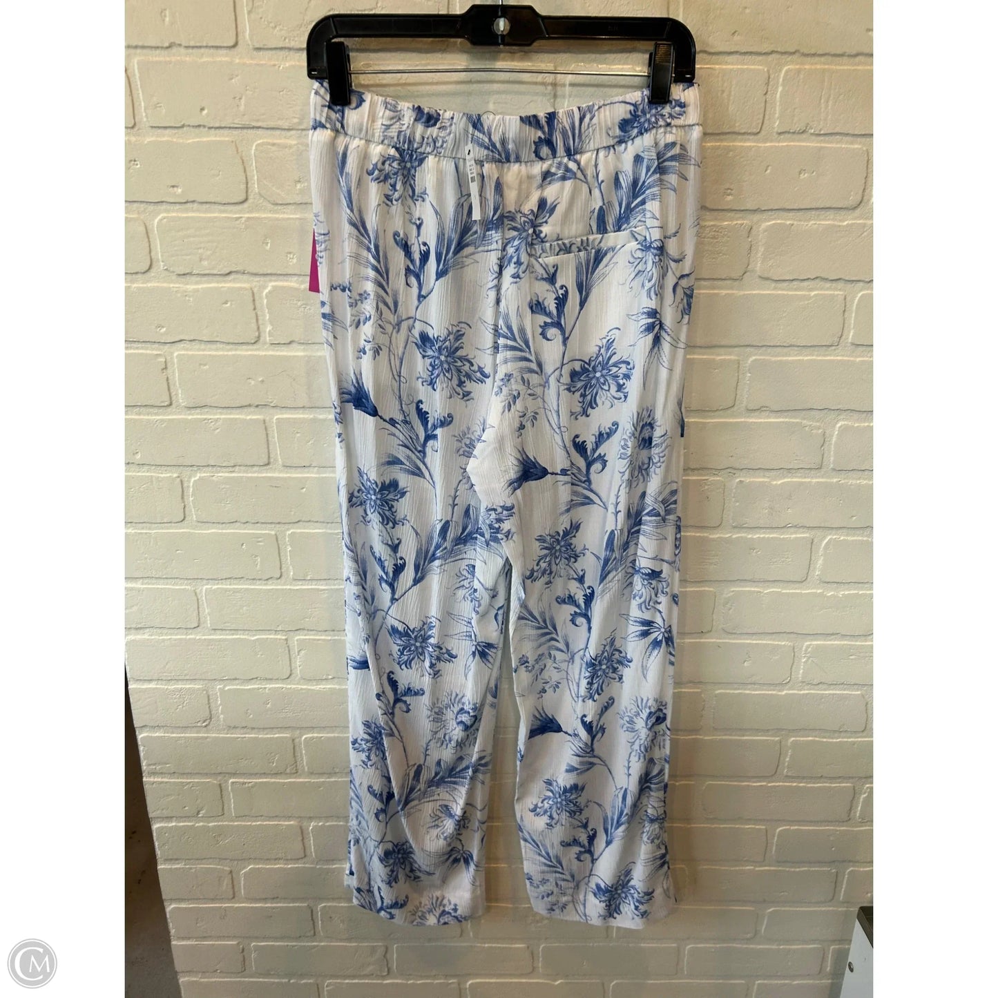 Pants Wide Leg By Talbots In Blue & White, Size: 4