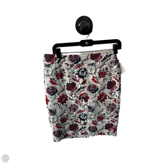 Skirt Midi By Ann Taylor In Blue & Red & White, Size: 4